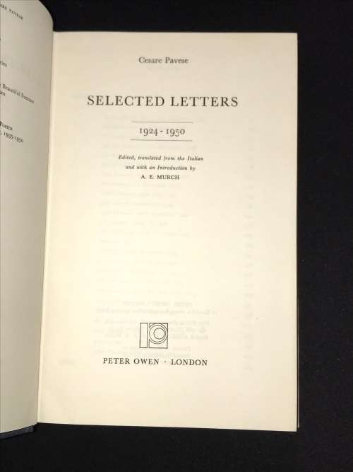 CESARE PAVESE SELECTED LETTERS 1924-1950