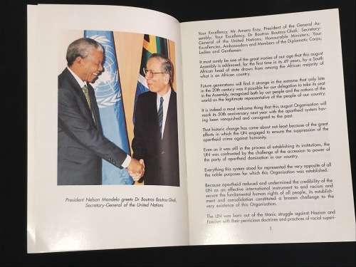 INVEST IN PEACE ADDRESS BY PRESIDENT OF SOUTH AFRICA MR NELSON MANDELA BOOKLET OCT 1994