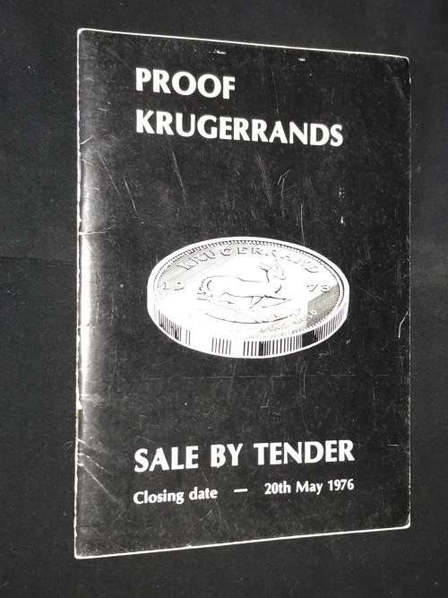 PROOF KRUGERRANDS SALE BY TENDER 20 MAY 1976