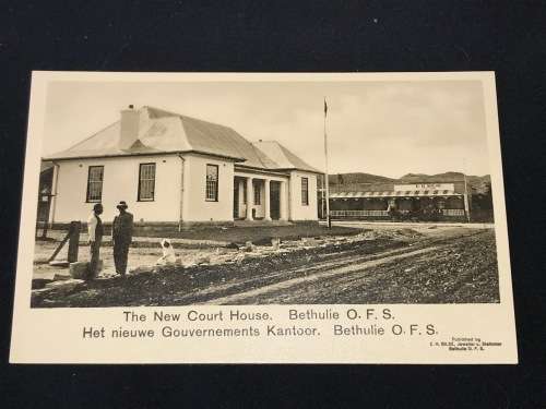 ANTIQUE PHOTO POSTCARD NEW COURT HOUSE BETHULIE O.F.S. UNUSED
