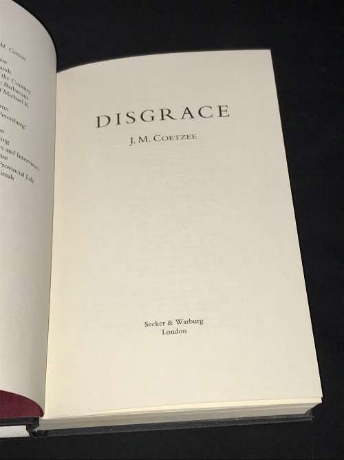 DISGRACE BY J.M. COETZEE 1ST EDITION