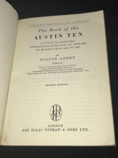 THE BOOK OF THE AUSTIN TEN BY STATON ABBEY