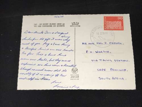 VINTAGE POSTCARD OF LE MONT BLANC GENEVA SWITZERLAND/HELVETIA