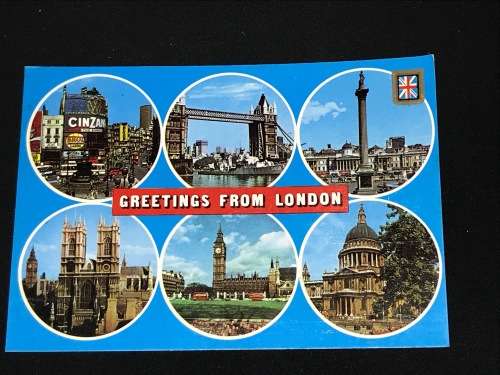VINTAGE POSTCARD LONDON UK TO SA