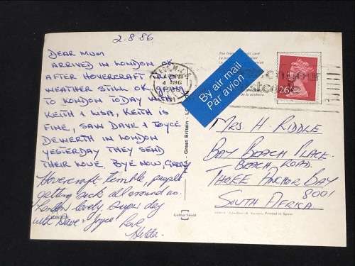 VINTAGE POSTCARD LONDON UK TO SA