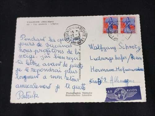 VINTAGE POSTCARD VALLOUISE FRANCE