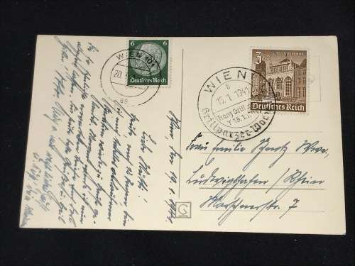 1941 POSTCARD FRANZ GRILLPARZER DENKMAL VIENNA AUSTRIA