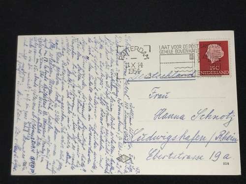 VINTAGE ROTTERDAM STADHUIS HOLLAND POSTCARD 1954