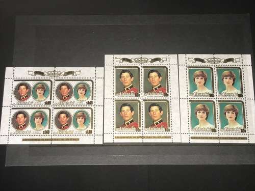 1982 AITUTAKI COOK ISLANDS MINT SHEETS COMMEMORATING THE ROYAL BIRTH PRINCE WILLIAM