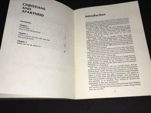 CHRISTIANS AND APARTHEID AN INFORMATION PAPER