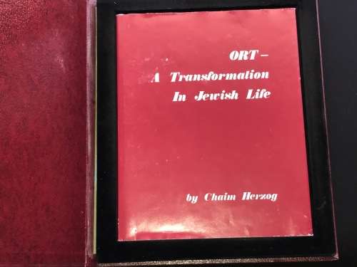 ORT - A TRANSFORMATION IN JEWISH LIFE BY CHAIM HERZOG SIGNED
