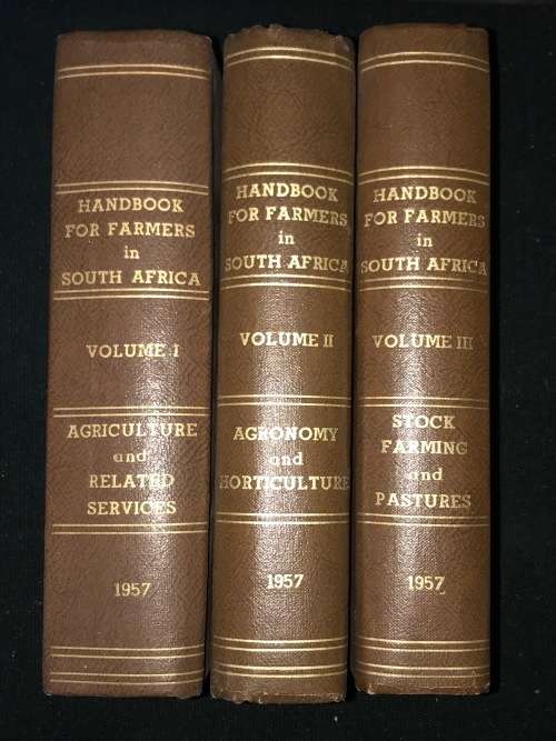 HANDBOOK FOR FARMERS IN SOUTH AFRICA BY DEPARTMENT OF AGRICULTURE 1957 THREE VOLUMES