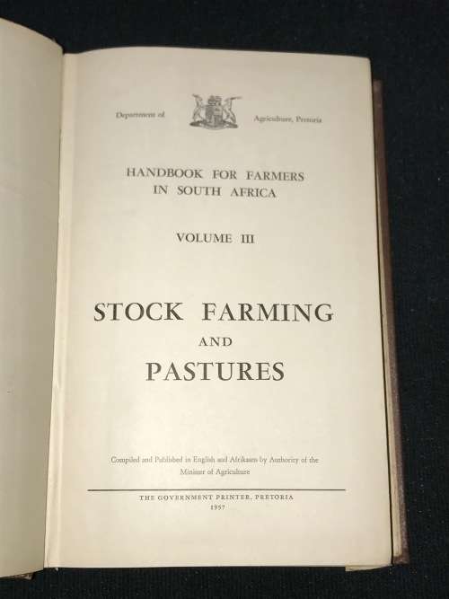 HANDBOOK FOR FARMERS IN SOUTH AFRICA BY DEPARTMENT OF AGRICULTURE 1957 THREE VOLUMES