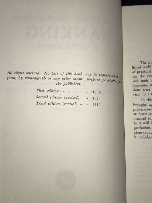 THE PRINCIPLES AND PRACTICE OF BANKING IN SOUTH AFRICA BY H.A.F. BARKER