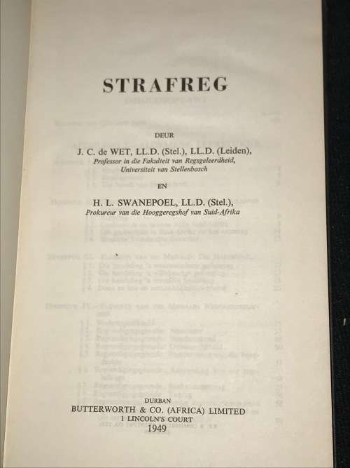 STRAFREG DEUR J.C. DE WET EN H.L. SWANEPOEL