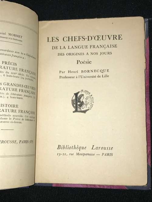LES CHEFS D OEUVRE DE LA LANGUE FRANCAISE