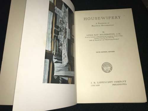 HOUSEWIFERY A TEXTBOOK ON PRACTICAL HOUSEWORK BY LYDIA BALDERSTON