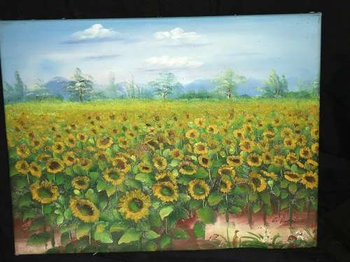 SUNFLOWERS BY C. BENETT ACRYLIC