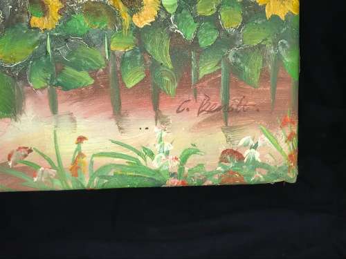 SUNFLOWERS BY C. BENETT ACRYLIC