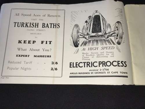 SCARCE GROSVENOR GRAND PRIX CAPE TOWN SOUVENIR PROGRAMMES 1937, 1938,1939