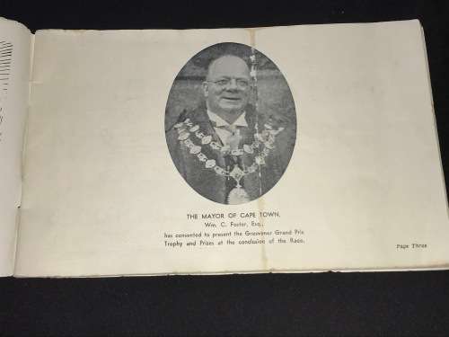 1939 3RD GROSVENOR GRAND PRIX CAPE TOWN SOUVENIR PROGRAMME