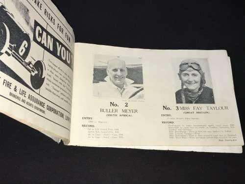 SCARCE GROSVENOR GRAND PRIX CAPE TOWN SOUVENIR PROGRAMMES 1937, 1938,1939