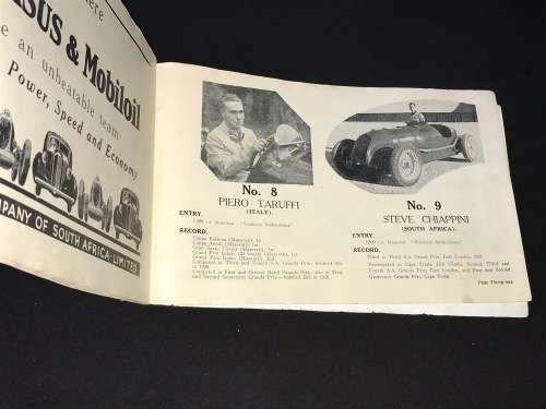 SCARCE GROSVENOR GRAND PRIX CAPE TOWN SOUVENIR PROGRAMMES 1937, 1938,1939