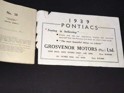 SCARCE GROSVENOR GRAND PRIX CAPE TOWN SOUVENIR PROGRAMMES 1937, 1938,1939