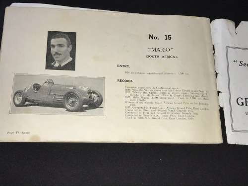 1939 3RD GROSVENOR GRAND PRIX CAPE TOWN SOUVENIR PROGRAMME