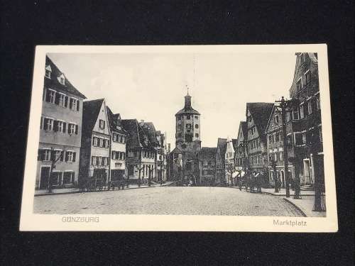 1929 GUNZBURG MARKTPLATZ GERMANY POSTCARD