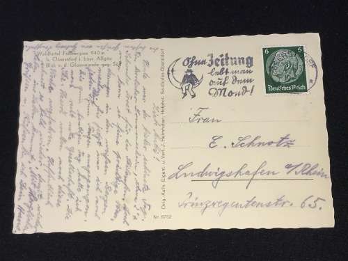1937 GERMANY WALDHOTEL FREIBERGSEE PHOTO POSTCARD