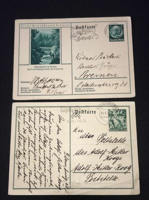 1930`S POSTKARTE FRANKFURT 1935 LUFTPOST AND FLENSBURG 1938