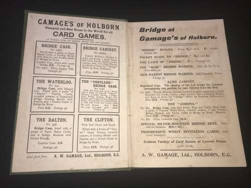 BRIDGE BY TEMPLAR THE CLUB SERIES 1904 GUIDE 1ST EDITION