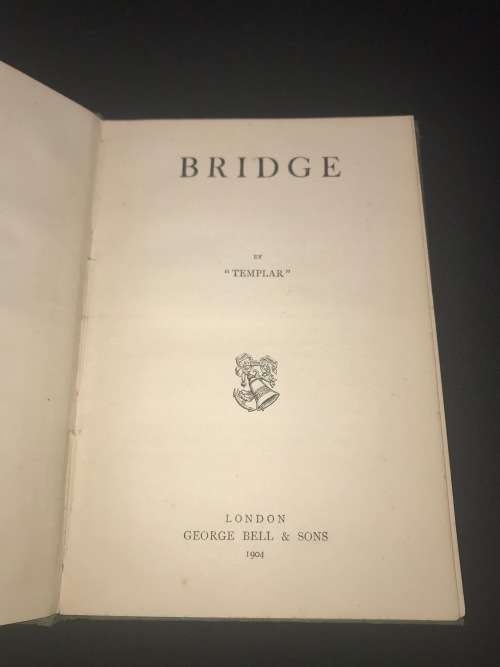 BRIDGE BY TEMPLAR THE CLUB SERIES 1904 GUIDE 1ST EDITION
