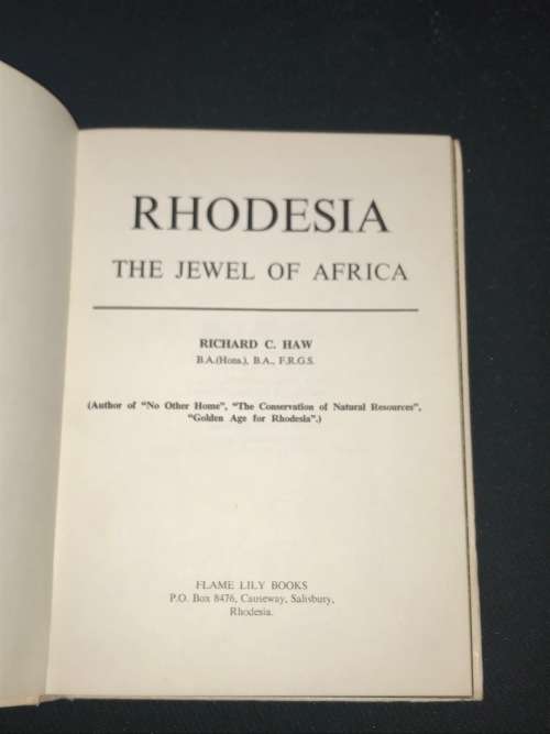 RHODESIA THE JEWEL OF AFRICA BY RICHARD C. HAW