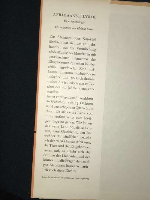 AFRIKANSE LYRIK AFRIKAANS - DEUTSCH