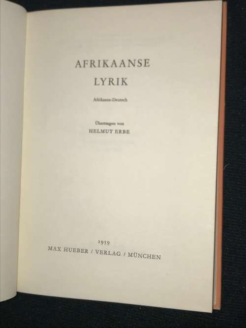 AFRIKANSE LYRIK AFRIKAANS - DEUTSCH