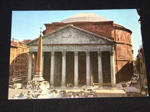 VINTAGE COLOUR PHOTO POSTCARD OF PANTHEON ROME ITALY