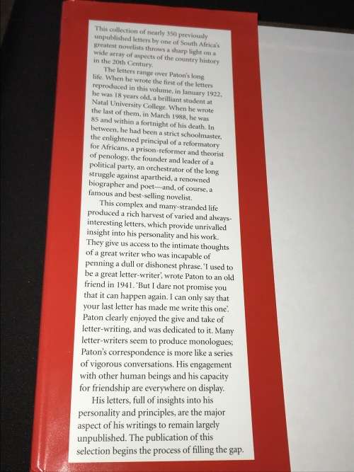 VRS ALAN PATON SELECTED LETTERS