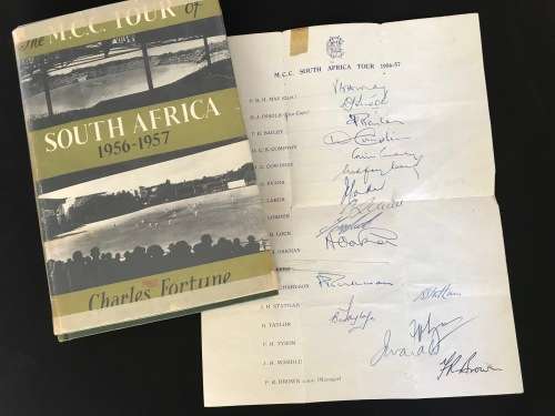 M.C.C. SOUTH AFRICA TOUR 1956-57 ENGLAND PLAYERS SIGNED BY ENGLAND PLAYERS