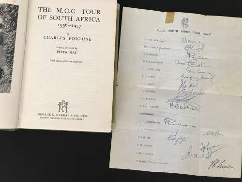 M.C.C. SOUTH AFRICA TOUR 1956-57 ENGLAND PLAYERS SIGNED BY ENGLAND PLAYERS