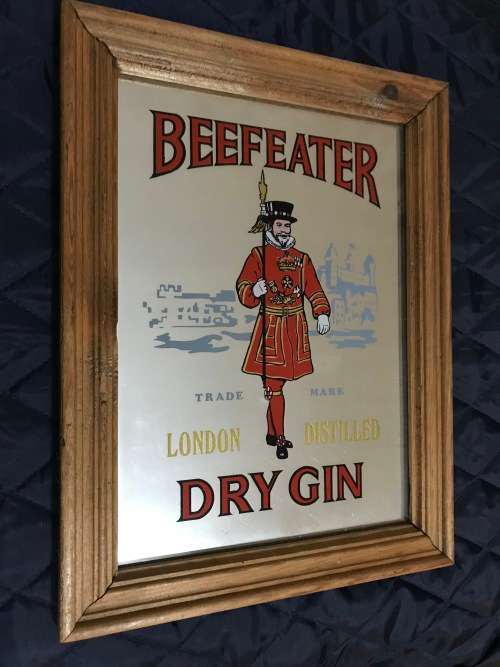 BEEFEATER LONDON DRY GIN MIRROR ADVERTISING SIGN