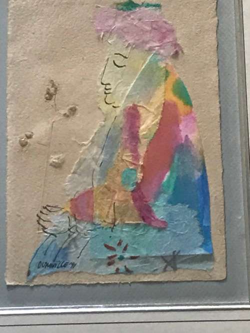 ANTHONY DUMVILLE MIXED MEDIA FRAMED 1991