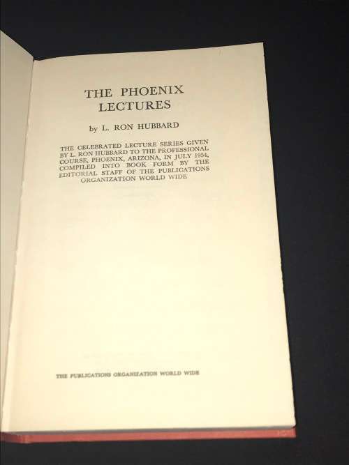 THE PHOENIX LECTURES BY L. RON HUBBARD 1ST EDITION