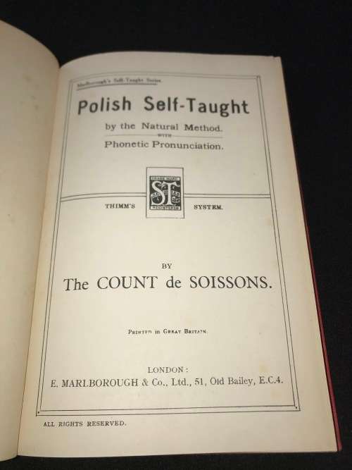 POLISH SELF-TAUGHT BY NATURAL METHOD WITH PHONETIC PRONUNCIATION 1925