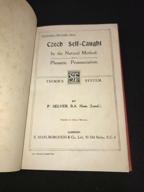 CZECH SELF-TAUGHT BY NATURAL METHOD WITH PHONETIC PRONUNCIATION 1926