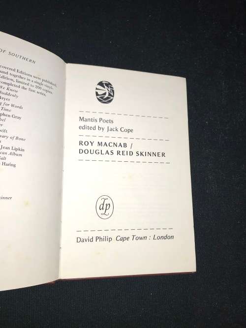 MANTIS POETS EDITED BY JACK COPE - ROY MACNAB / DOUGLAS REID SKINNER