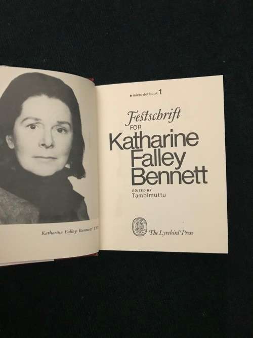 FESTSCHRIFT FOR KATHARINE FALLEY BENNETT - LYREBIRD PRESS