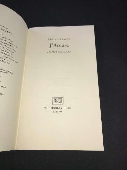 J`ACCUSE BY GRAHAM GREENE 1ST EDITION