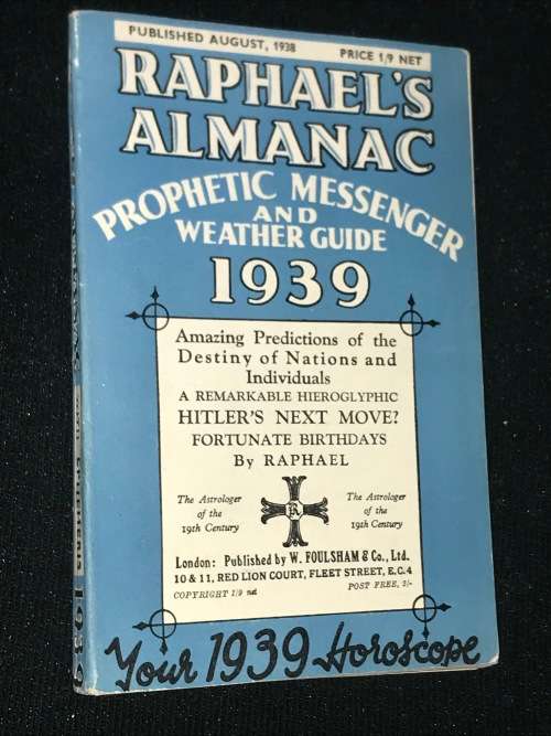 RAPHAEL`S ALMANAC PROPHETIC MESSENGER AND WEATHER GUIDE 1939